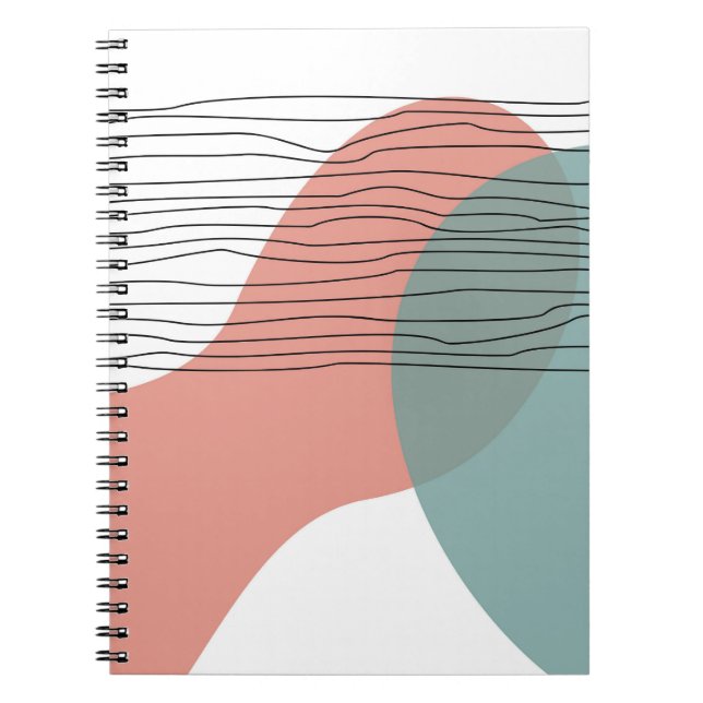 Modern Abstract Wave Line Art Notebook (Front)
