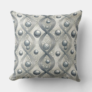 Modern Abstract Wave Spheres Futuristic Pattern Throw Pillow