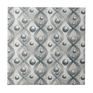 Modern Abstract Wave Spheres Futuristic Pattern Tile
