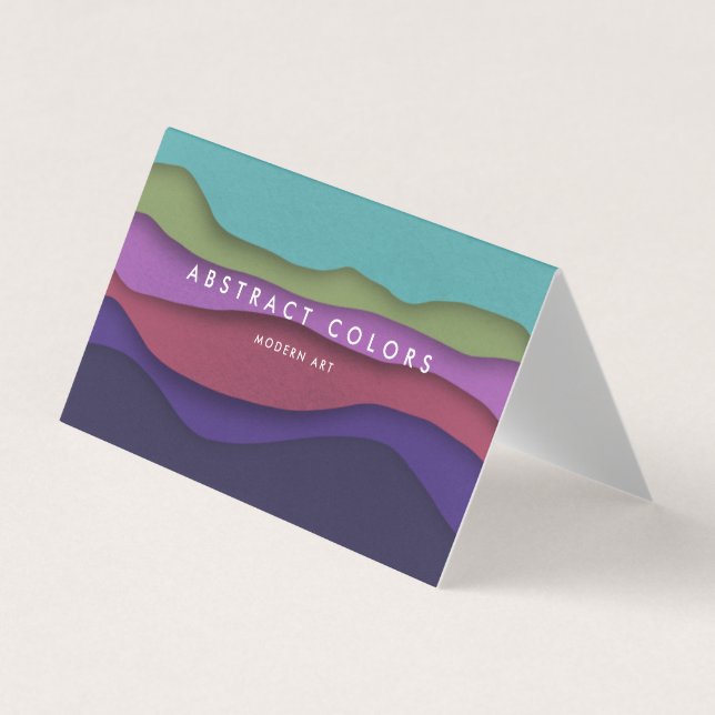 Modern Abstract Waves of Colour Business Card (Front)