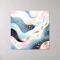 Modern abstract wavy duck green pink pattern