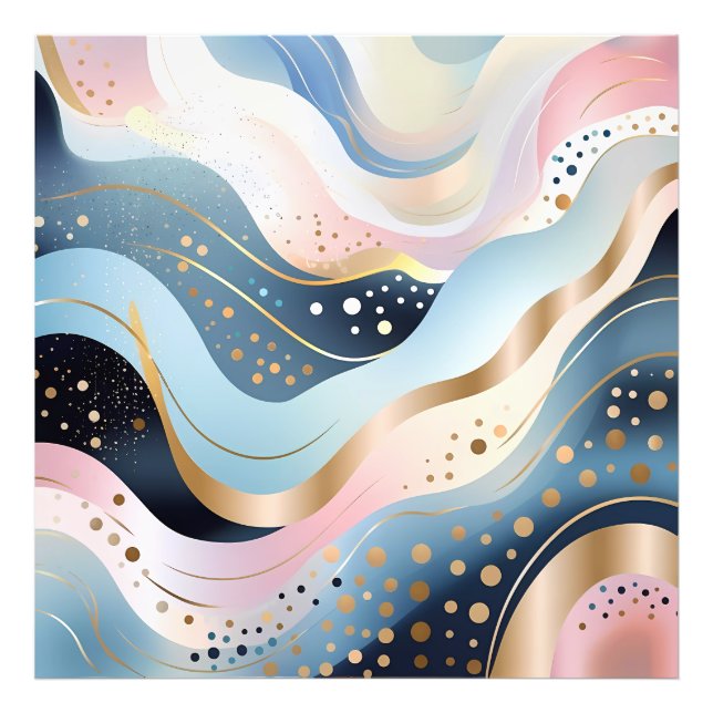 Modern abstract wavy duck green pink pattern photo print (Front)