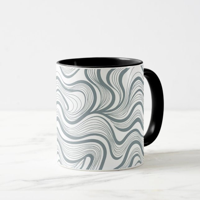 Modern Abstract Wavy Lines Mug (Front Right)