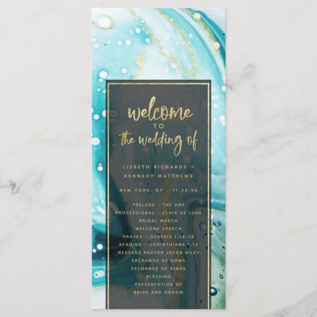 "modern abstract wedding program (Front)
