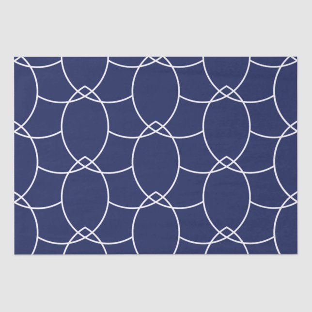 Modern Abstract White And Blue Pillow Cushion Tissue Paper (Front)