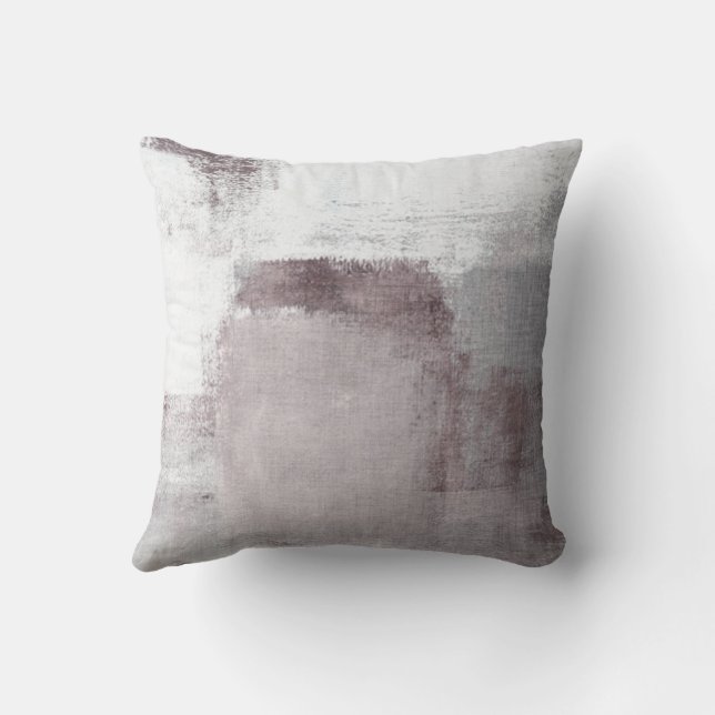Modern Abstract Wine Mauve & Grey Throw Pillow (Back)