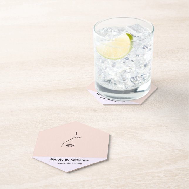 Modern Abstract Woman Beauty Face Logo  Paper Coaster (Insitu)