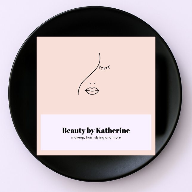 Modern Abstract Woman Beauty Face Logo Square Business Card (Creator Uploaded)