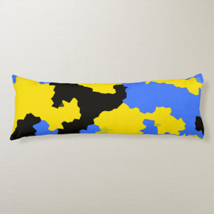 Modern Abstract Yellow Blue Black Pattern Design Body Pillow