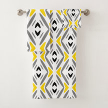 Modern Abstract Yellow Grey Diamond