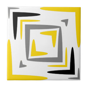 Modern Abstract Yellow Grey Tile