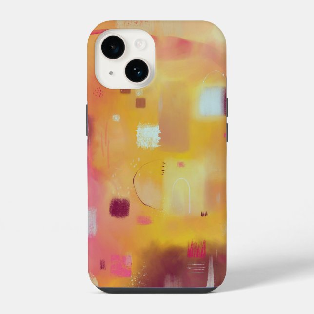 Modern Abstract Yellow iPhone Case (Back)