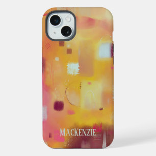 Modern Abstract Yellow Personalized iPhone 15 Plus Case