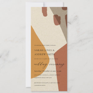 MODERN ABSTRACT YELLOW TERRACOTTA ARTISTIC WEDDING INVITATION
