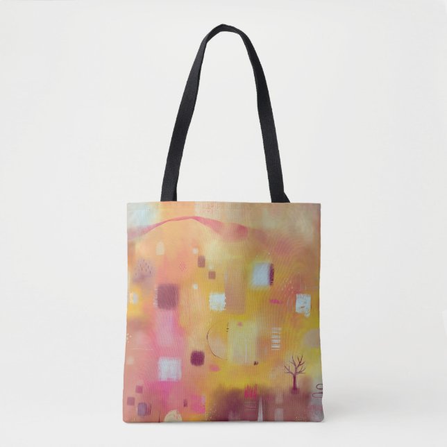 Modern Abstract Yellow Watercolor Art Tote Bag (Front)