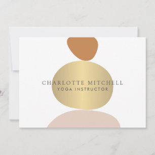 Modern Abstract Zen Stones Gold Logo Card