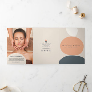 Modern Abstract Zen Stones Peach/Blue Brochure