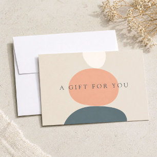 Modern Abstract Zen Stones Peach/Blue Gift Card