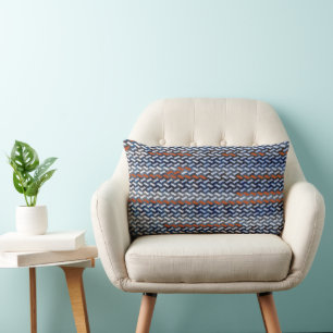 Modern abstract zigzag pattern design 1283 lumbar pillow