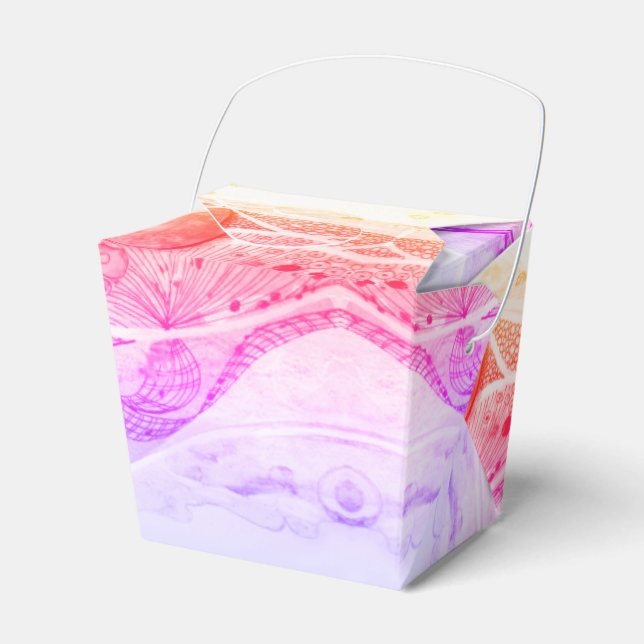 Modern Abstraction Black and Pink Planets Space Favor Box (Front Side)