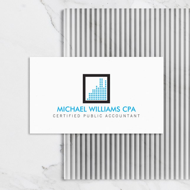 Modern Accountant, Financial Logo in Blue Business Card (Creator Uploaded)