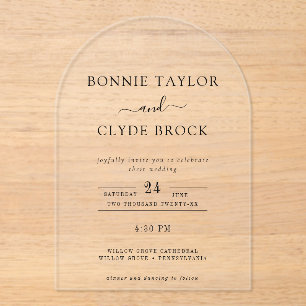 Modern Acrylic Arch Wedding Invitation Suite