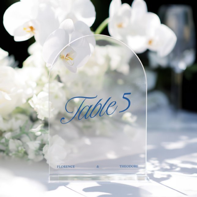 Modern Acrylic Blue Wedding Table Number (Modern Acrylic Blue Wedding Table Number)
