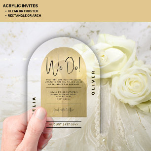 Modern Acrylic Bold Gold Minimalist Wedding Invitations