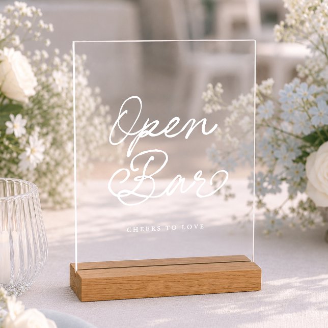 Modern Acrylic Open Bar Sign  (Creator Uploaded)