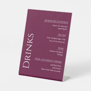 Modern Acrylic Wedding Bar Menu Sign   Editable Co