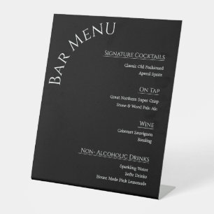 Modern Acrylic Wedding Bar Menu Sign   Editable Co