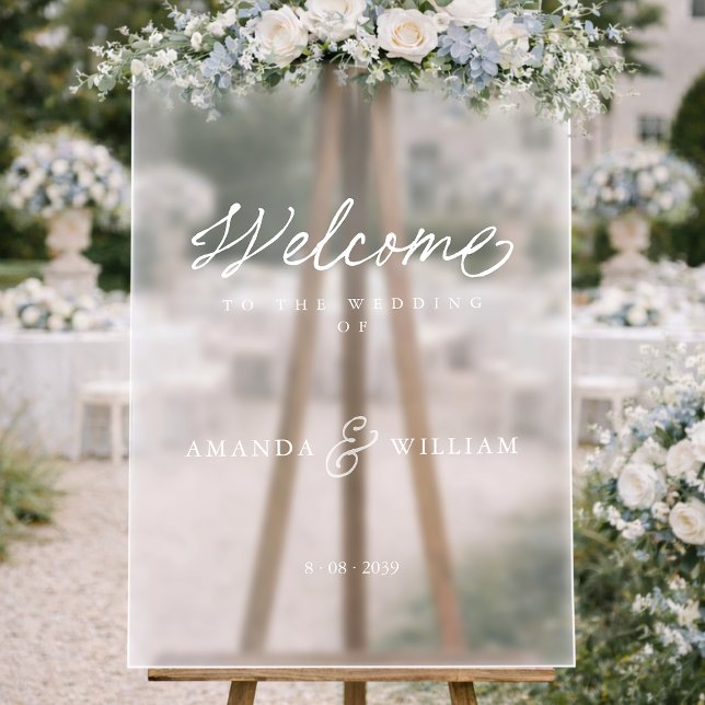 Modern Acrylic Wedding Welcome Sign (Créateur téléchargé)