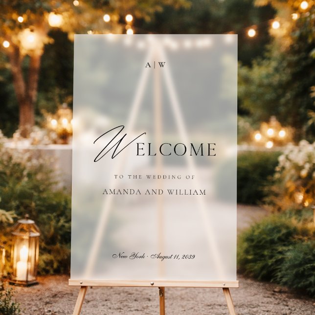Modern Acrylic Wedding Welcome Sign (Créateur téléchargé)