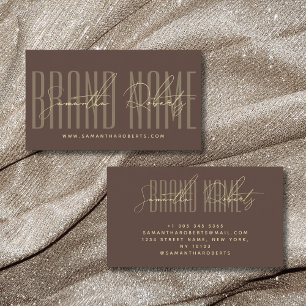 Modern add brand name elegant brown business card
