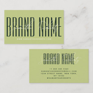 Modern add brand name elegant pink red business card