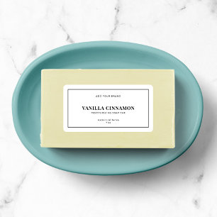 Modern Add Your Brand Black Border Product Label