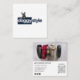 Modern Add Your Logo Photo QR Code Social Media Square Business Card