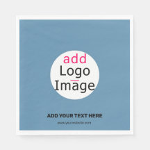 Modern Add Your Logo Promo Customizable Dusty Blue
