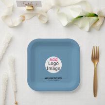 Modern Add Your Logo Promo Customizable Dusty Blue
