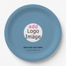 Modern Add Your Logo Promo Customizable Dusty Blue