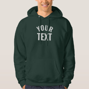 Modern Add Your Text Name Mens Deep Forest Green Hoodie