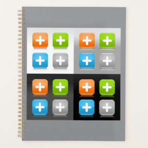 Modern Addition Math Symbol Shiny Glassy Icons Planner