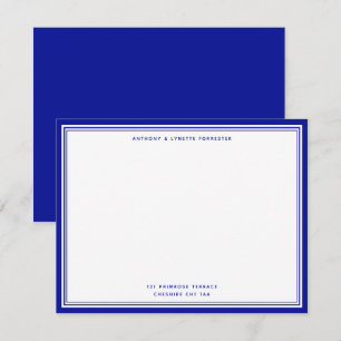 Modern Admiral Blue Border Name & Address Card