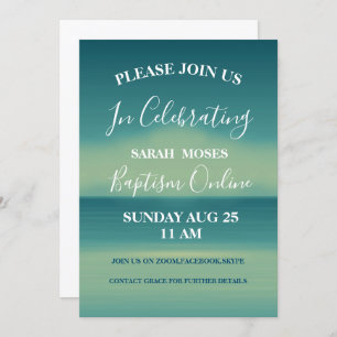 Modern Adult Baptism Personalized Invitation