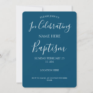 Modern Adult Baptism Personalized Invitation