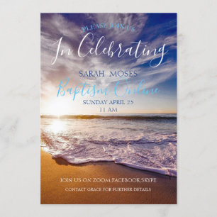 Modern Adult Baptism Personalized Invitation