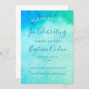 Modern Adult Baptism Personalized Invitation