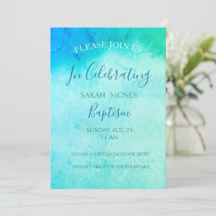 Modern Adult Baptism Personalized Invitation