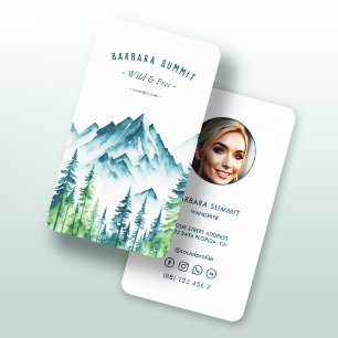 Modern Adventure Travel Mountain Pine Forest  Business Card