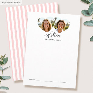 Modern Advice Cards Bridal Shower Photo Pink